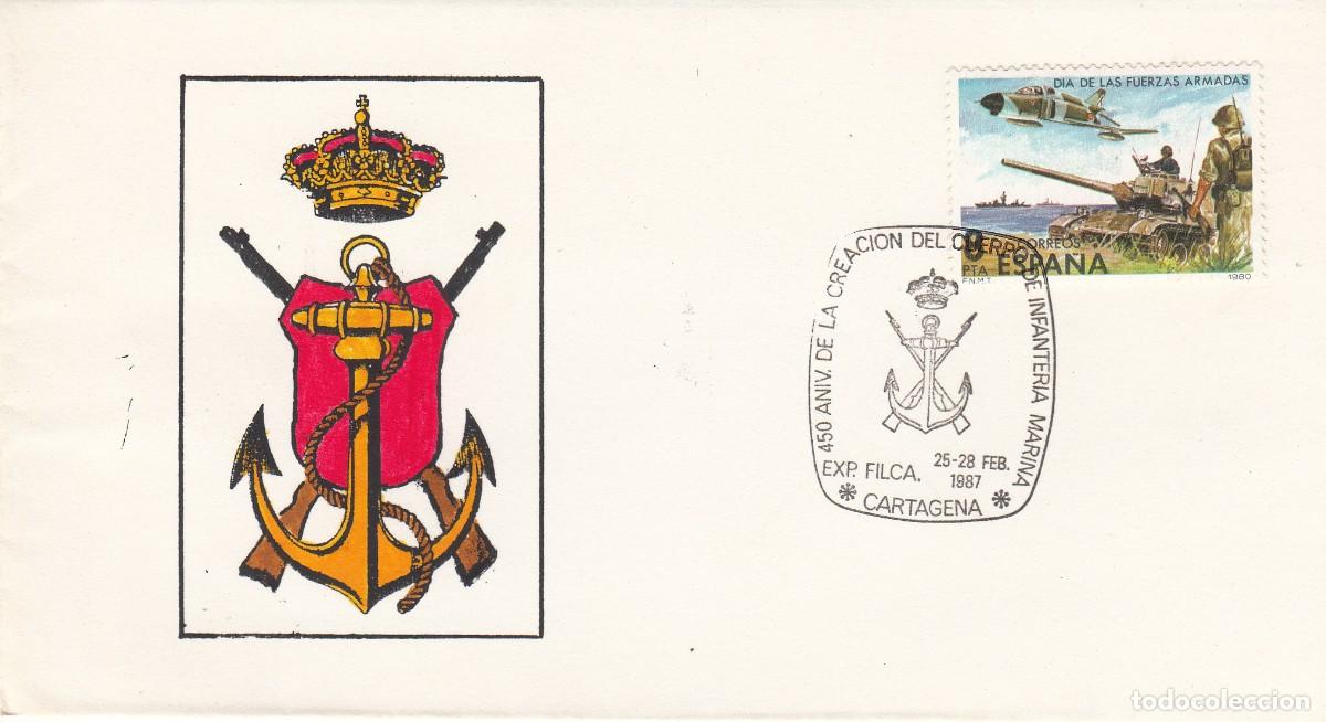 Sellos: MATASELLOS ANIVERSARIO DE LA CREACI&Oacute;N DEL CUERPO DE INFANTER&Iacute;A - CARTAGENA- 1987