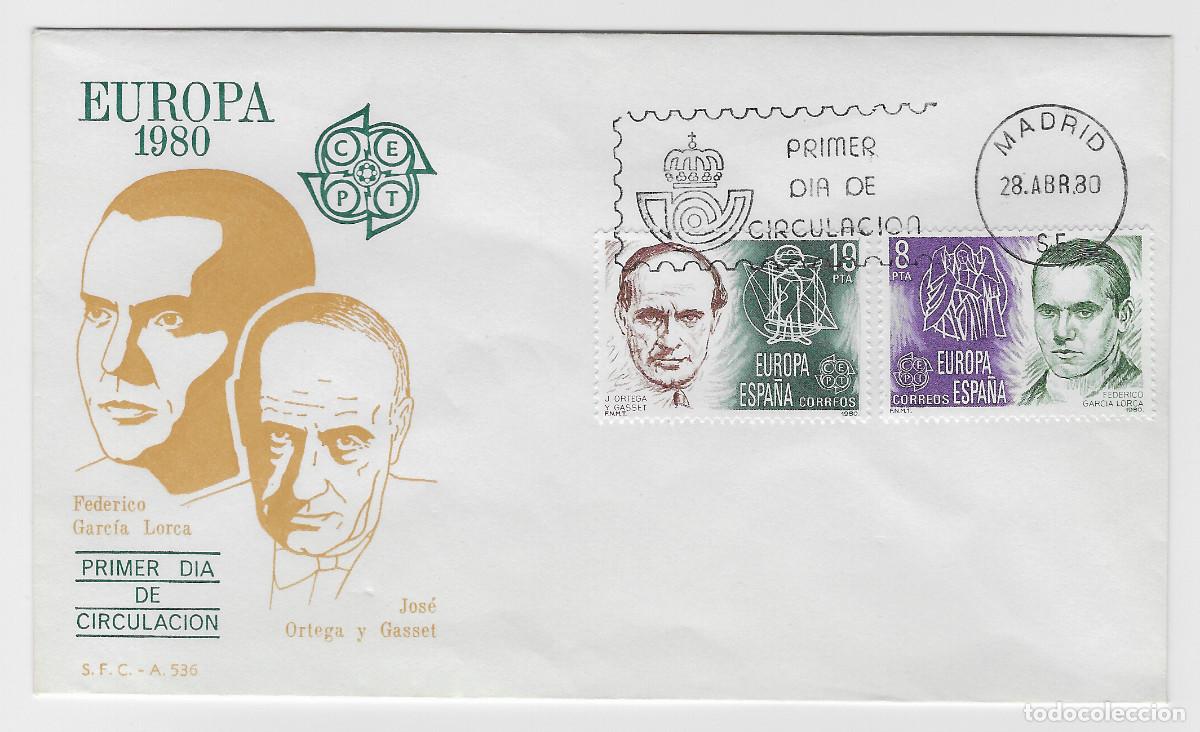 Sellos: Espa&ntilde;a FDC Sobre Primer D&iacute;a 1980 - EUROPA CEPT