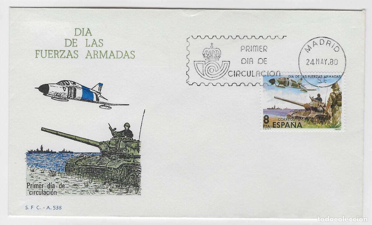 Sellos: Espa&ntilde;a FDC Sobre Primer D&iacute;a 1980 - D&iacute;a de las Fuerzas Armadas