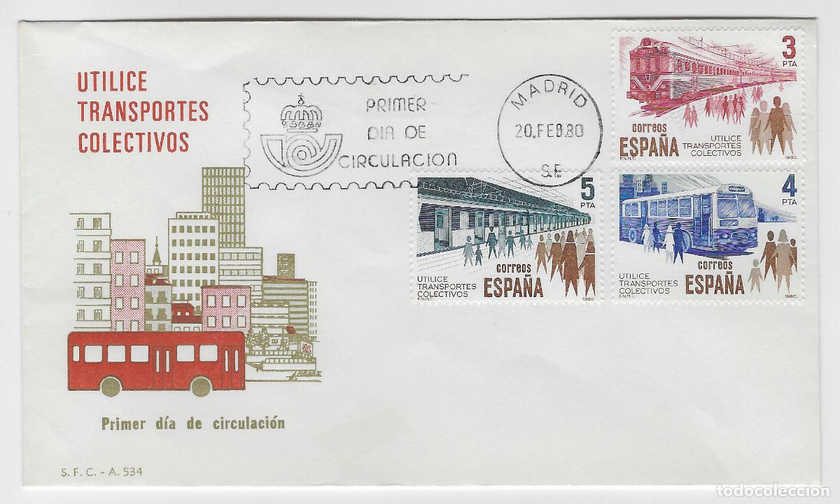 Sellos: Espa&ntilde;a FDC Sobre Primer D&iacute;a 1980 - Utilice transportes colectivos
