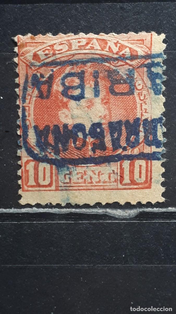 Sellos: ESPA&Ntilde;A. MATASELLOS DE CARTERIA RURAL La Riba. TARRAGONA. A&Ntilde;O 1901. EDIFIL 243.
