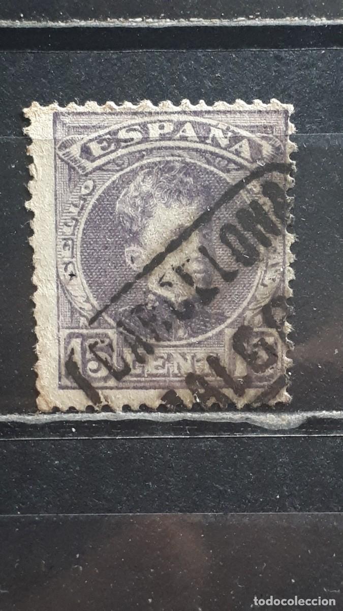 Sellos: ESPA&Ntilde;A. MATASELLOS DE CARTERIA BARCELONA-..ALGA..Ilegible. A&Ntilde;O 1901. EDIFIL 246