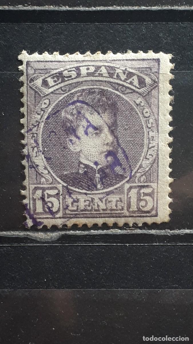 Sellos: ESPA&Ntilde;A. MATASELLOS DE CARTERIA. BARCELONA-...MAR. Ilegible. A&Ntilde;O 1901. EDIFIL 246