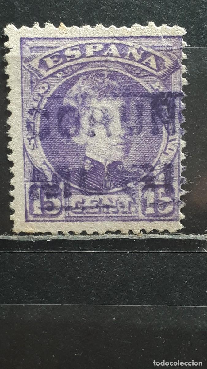Sellos: ESPA&Ntilde;A. MATASELLOS DE CARTERIA. CORU&Ntilde;A- MUROS?. A&Ntilde;O 1901. EDIFIL 246