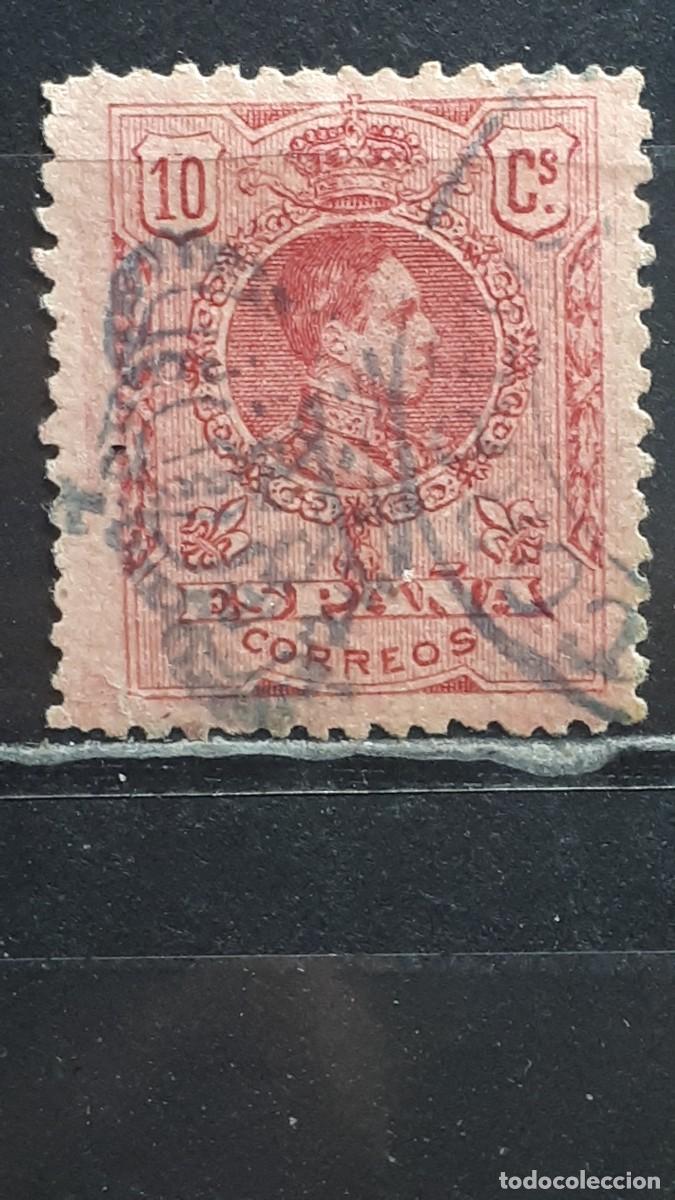 Francobolli: ESPA&Ntilde;A. Matasello FECHADOR oficial en azul. A&Ntilde;O 1909. Edifil 269