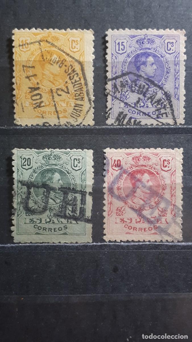 Sellos: ESPA&Ntilde;A. Matasellos. A catalogar. A&Ntilde;O 1909. Edifil 270/2, 276