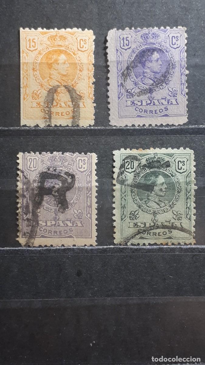 Sellos: ESPA&Ntilde;A. Matasellos anulado y certificado recomendado.. A&Ntilde;O 1909. Edifil 270/3