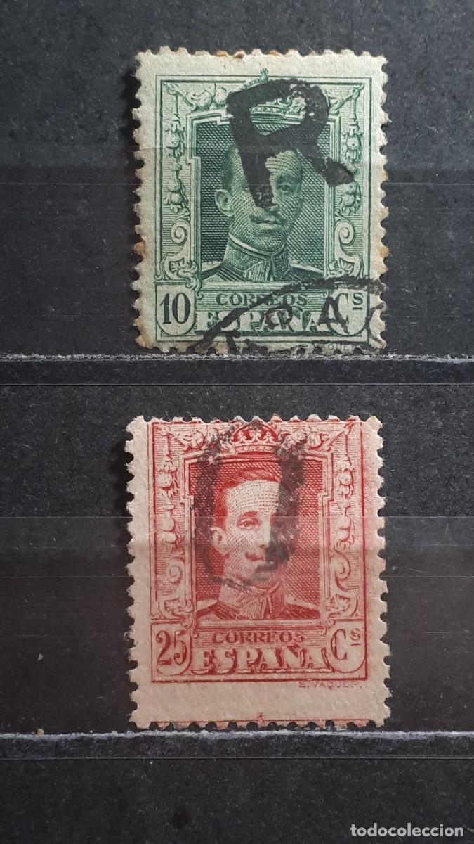 Sellos: ESPA&Ntilde;A. Matasellos anulado y certificado recomendado.. A&Ntilde;O 1922. Edifil 314, 317
