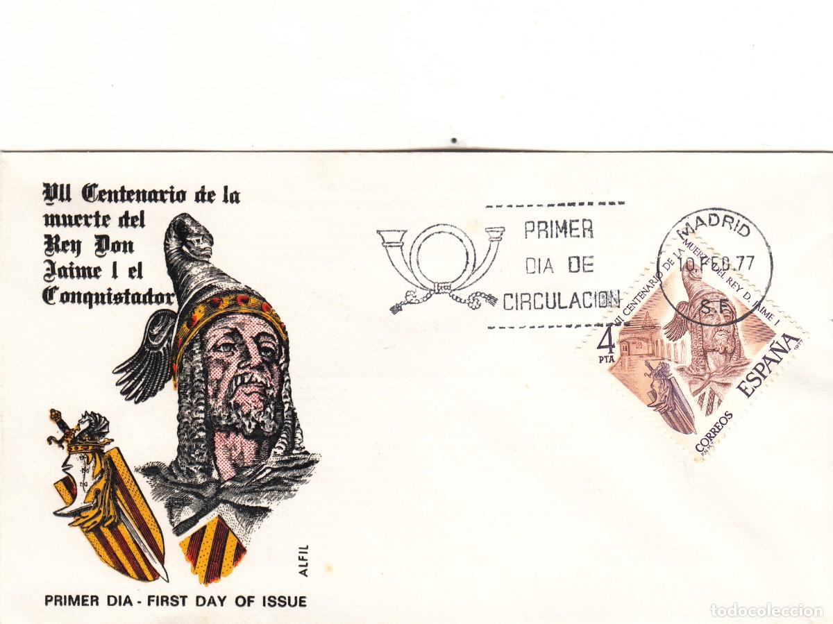 Sellos: SOBRE 1977 MADRID: VII CENTENARIO MUERTE REY JAIME I EL CONQUISTADOR