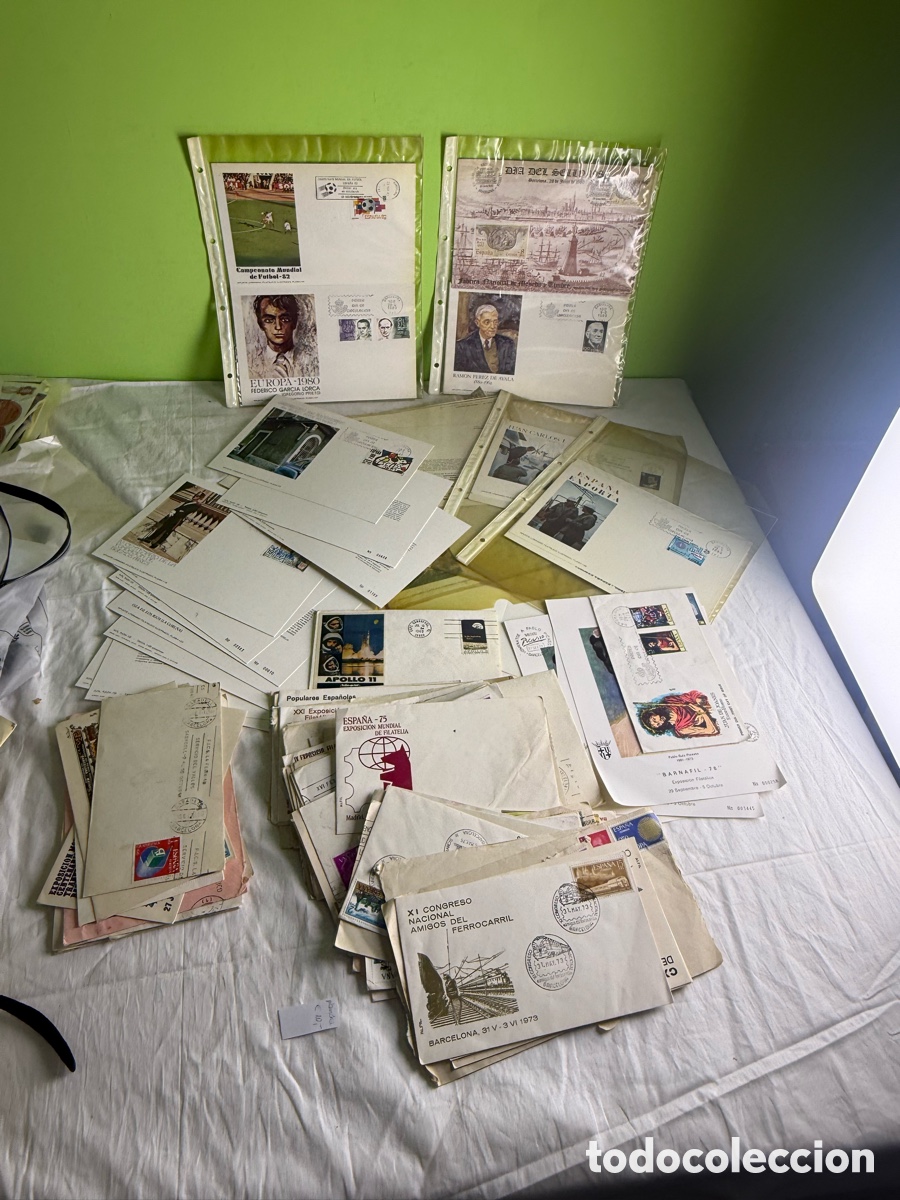 Sellos: Gran lote de sobres Primer D&iacute;a FDC y conmemorativos &ndash; Espa&ntilde;a y otros pa&iacute;ses &ndash; 1.314 g