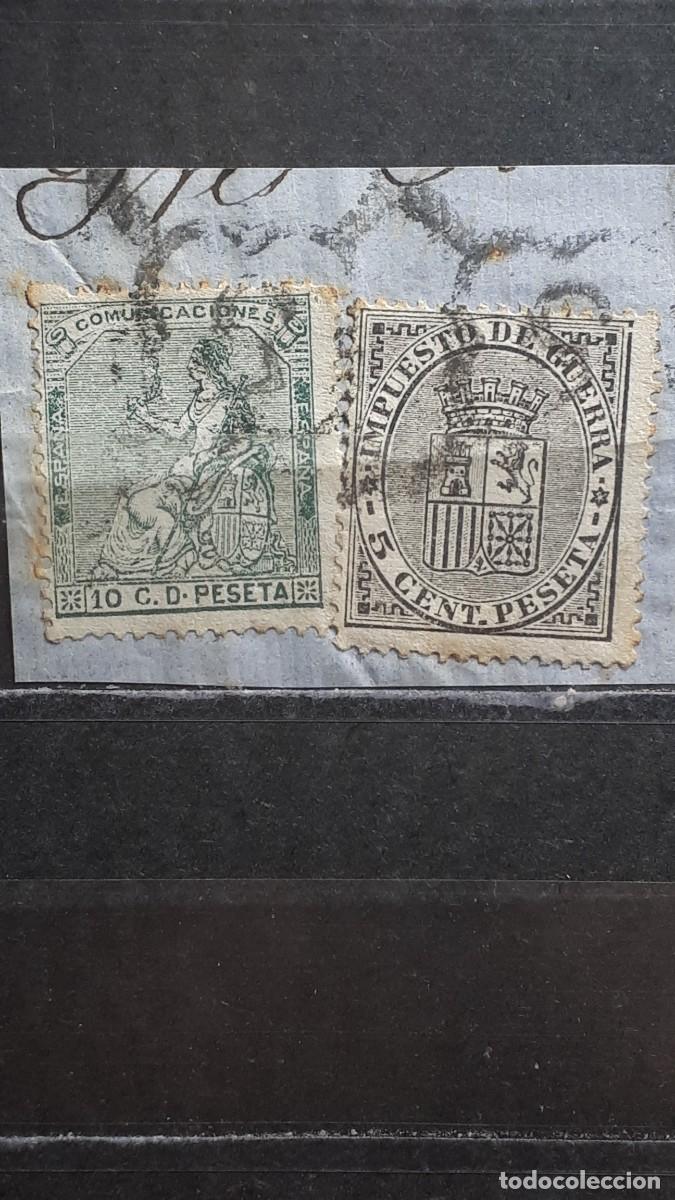 Sellos: ESPA&Ntilde;A. A&Ntilde;O 1873. &deg;. MATASELLO ARA&Ntilde;A DE GRANADA. Edifil 133, 141