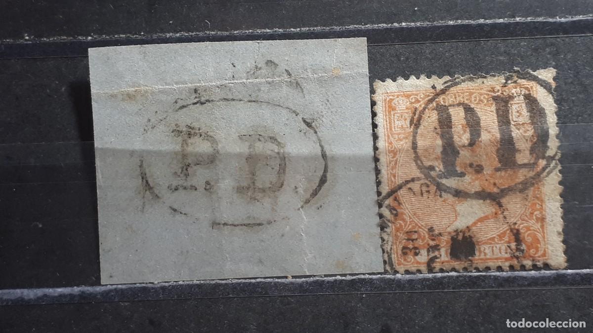 Sellos: ESPA&Ntilde;A. A&Ntilde;O 1866. &deg;. MATASELLO P.D. PORTES PAGADOS INTERNACIONAL. Edifil 82