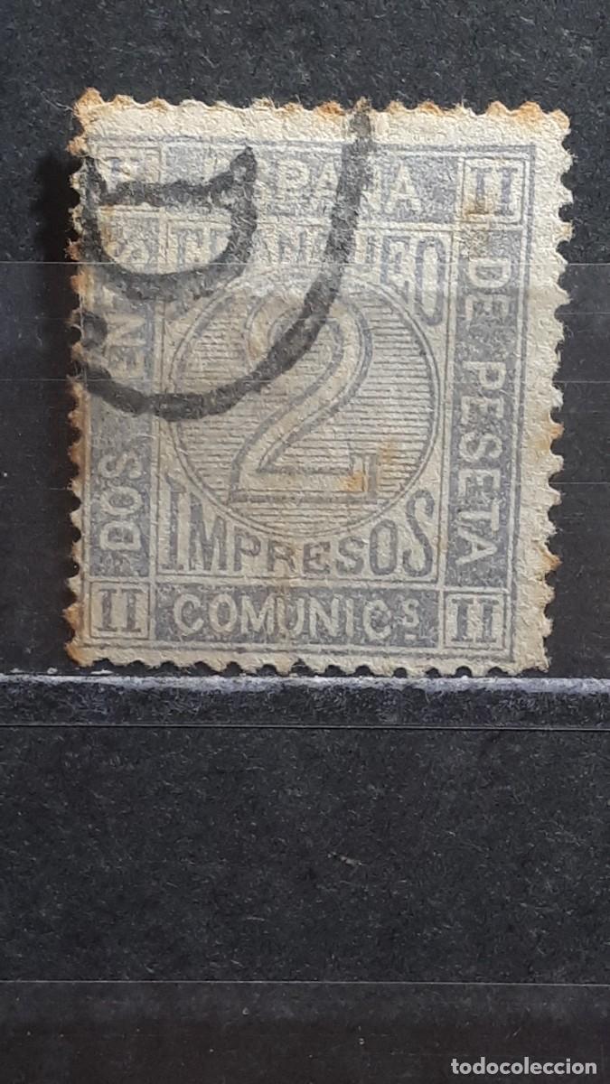 Sellos: ESPA&Ntilde;A. A&Ntilde;O 1872. &deg;. MATASELLO P.D. PORTES PAGADOS INTERNACIONAL. Edifil 116