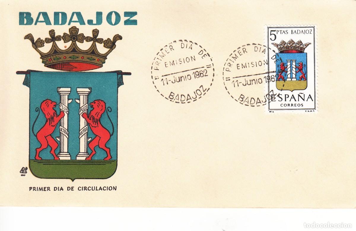 Sellos: SOBRE: 1962 BADAJOZ. ESCUDO
