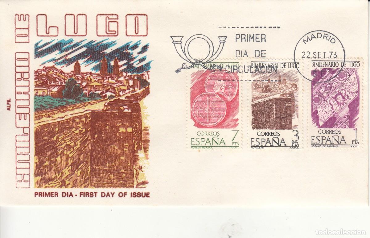 Sellos: SOBRE: 1976 MADRID. BIMILENARIO DE LUGO