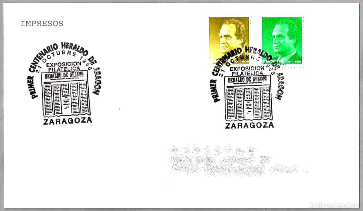 Sellos: Matasellos EXP.FIL. PRIMER CENTENARIO HERALDO DE ARAGON. Zaragoza, Aragon, 1995