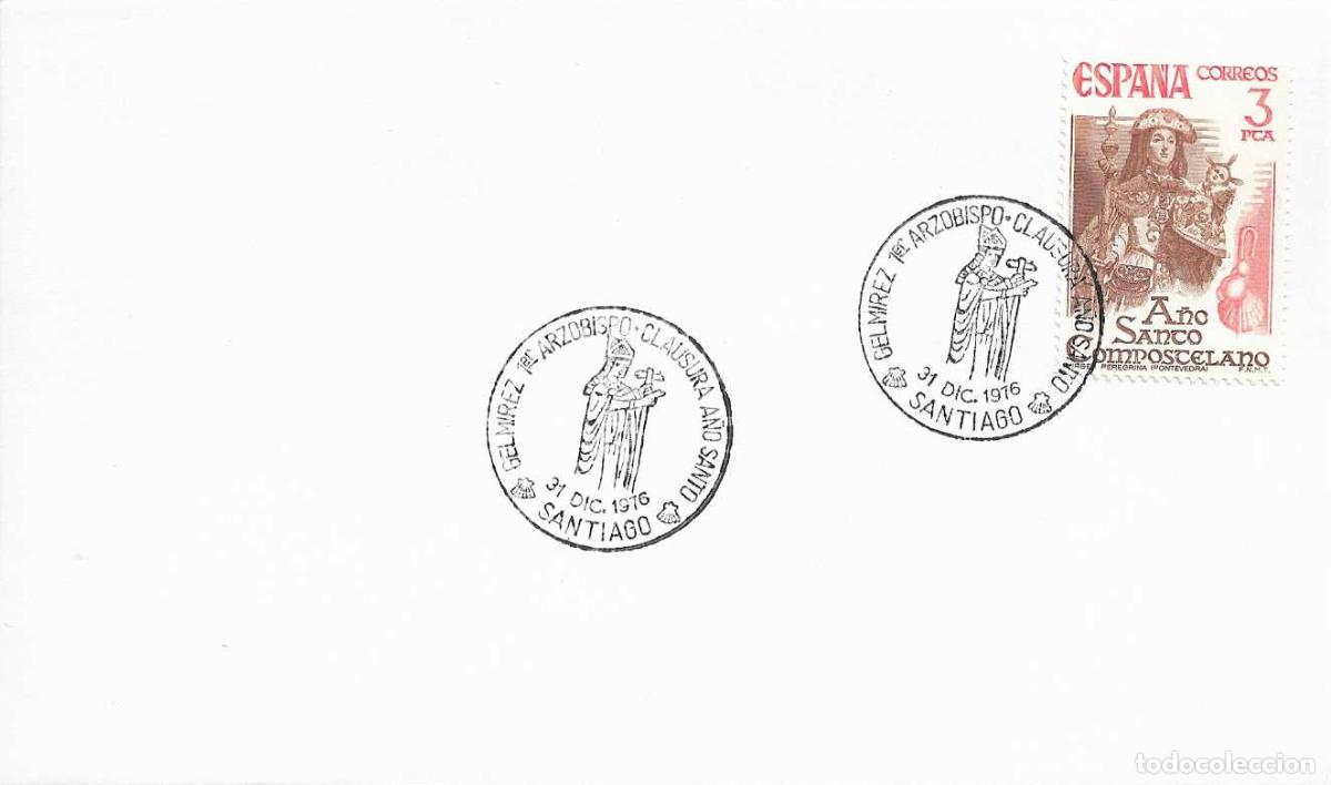 Sellos: RARO 31 DICIEMBRE 1976 CLAUSURA A&Ntilde;O SANTO, SANTIAGO COMPOSTELA (LA CORU&Ntilde;A). MATASELLOS EN SOBRE RWR