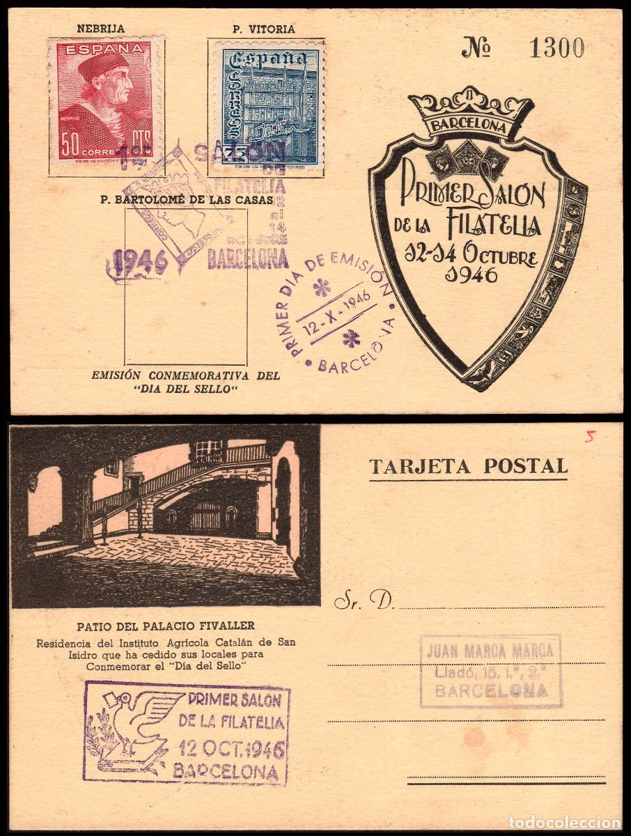Sellos: Espa&ntilde;a - Edii o TP 1002+1003 - Postal y Mat. conmemorativos &rdquo;Primer Sal&oacute;n de Filatelia..
