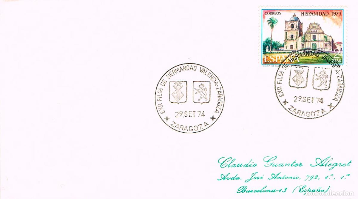 Sellos: A&Ntilde;O 1974, ZARAGOZA,HERMANDAD VALENCIA-ZARAGOZA, ESCUDOS