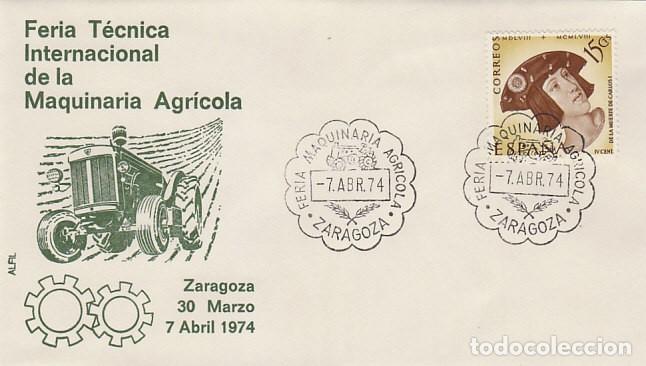 Sellos: A&Ntilde;O 1974, ZARAGOZA, FERIA TECNICA DE LA MAQUINARIA AGRICOLA, SOBRE DE ALFIL