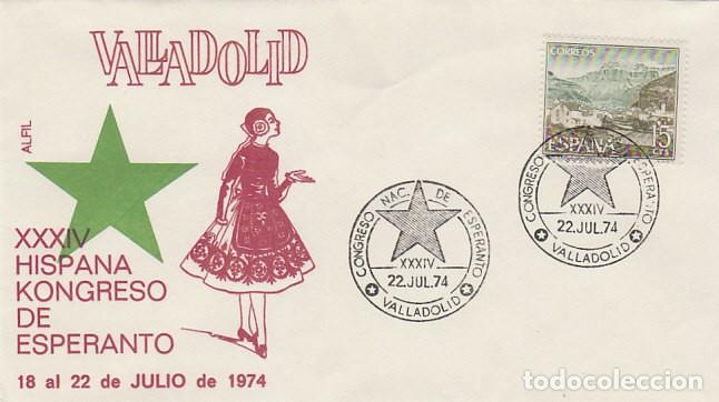 Sellos: A&Ntilde;O 1974, Valladolid, congreso nacional de esperanto, SOBRE DE ALFIL