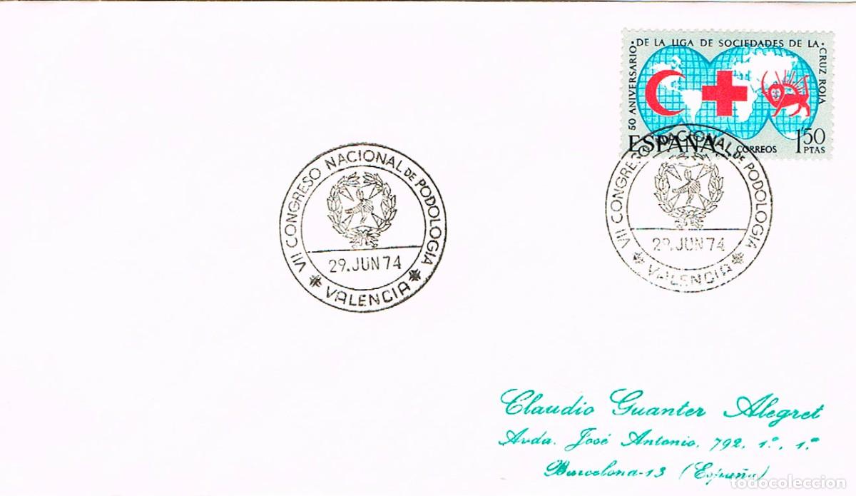 Sellos: A&Ntilde;O 1974, VALENCIA, congreso nacional de podologia. MEDICINA