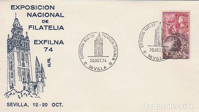 Sellos: A&Ntilde;O 1974, SEVILLA, EXFILNA. LA GIRALDA, EN SOBRE DE ALFIL