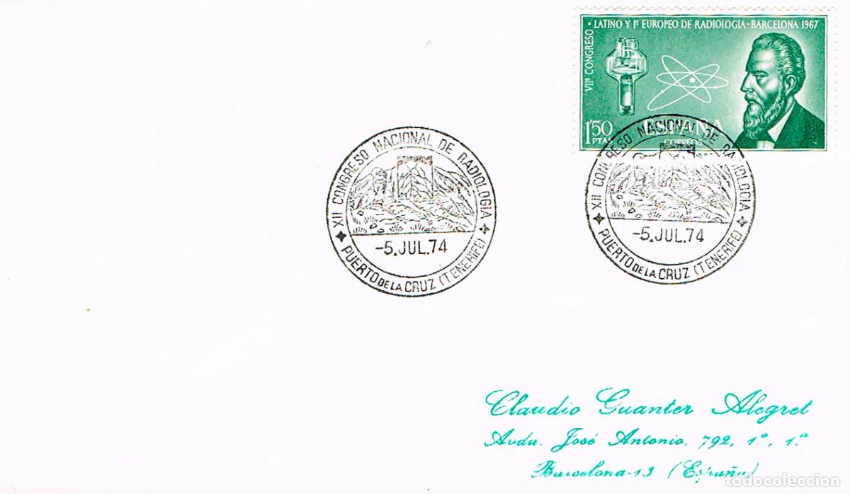 Sellos: A&Ntilde;O 1974, PUERTO DE LA CRUZ (TENERIFE) CONGRESO DE RADIOLOGIA. MEDICINA