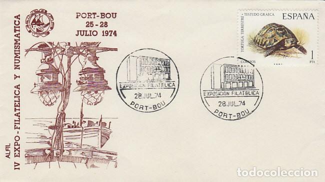 Sellos: A&Ntilde;O 1974, PORT BOU (GERONA), EXPOSICION FILATELICA, SOBRE DE ALFIL