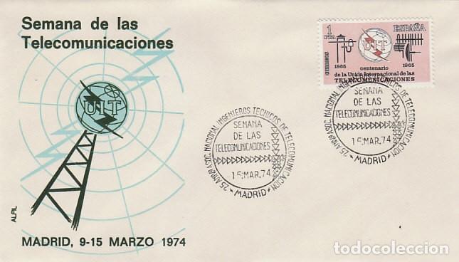 Sellos: A&Ntilde;O 1974, MADRID, 25 ANIV&ordm; ASOCIACION DE INGENIEROS TECNICOS DE TELECOMUNICACIONES, SOBRE DE ALFIL