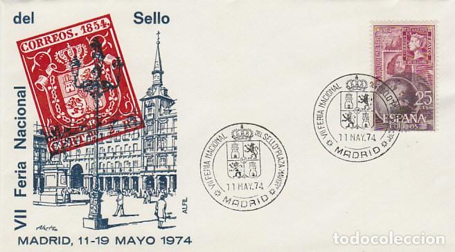 Sellos: A&Ntilde;O 1974, MADRID, FERIA NACIONAL DEL SELLO PLAZA MAYOR, ESCUDO, EN SOBRE DE ALFIL