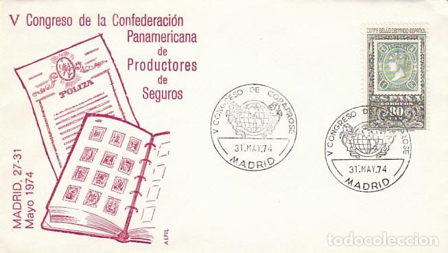 Sellos: A&Ntilde;O 1974, MADRID, CONFEDERACION PANAMERICANA DE PRODUCTORES DE SEGUROS, sobre de alfil