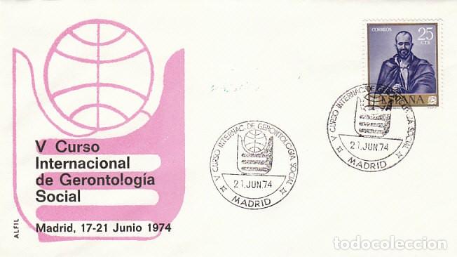 Sellos: A&Ntilde;O 1974, MADRID, CURSO INTERNACIONAL DE GERONTOLOGIA SOCIAL