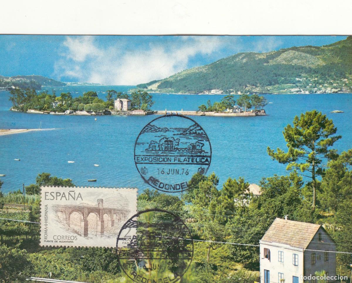 Sellos: TARJETA POSTAL: 1976 REDONDELA. EXPOSICION FILATELICA ( RIA DE VIGO )