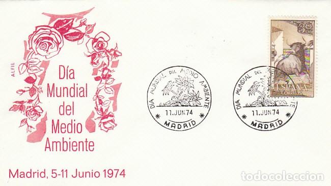 Sellos: A&Ntilde;O 1974, DIA MUNDIAL DEL MEDIO AMBIENTE, MATASELLO DE MADRID, EN SOBRE DE ALFIL