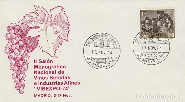Sellos: A&Ntilde;O 1974, MADRID, SALON NACIONAL DE VINOS Y BEBIDAS, SOBRE DE ALFIL
