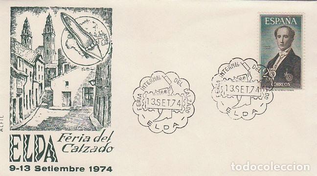 Sellos: A&Ntilde;O 1974, ELDA (ALICANTE), FERIA DEL CALZADO DE OTO&Ntilde;O, SOBRE DE ALFIL
