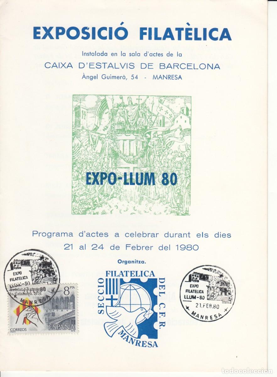 Sellos: PROGRAMA EXPOSICI&Oacute; FILAT&Eacute;LICA MANRESA EXPO-LLUM 80
