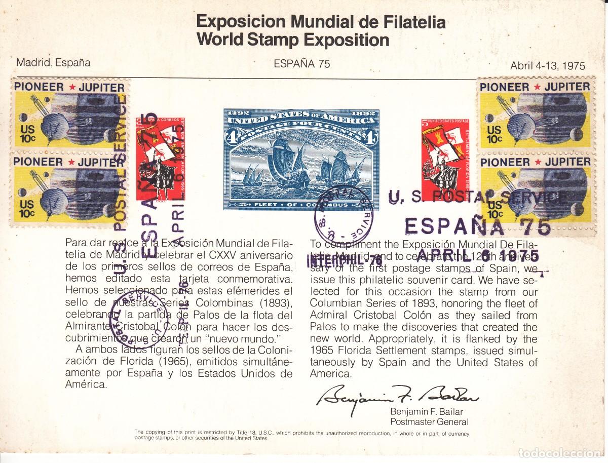 Sellos: HOJA: EXPOSICION MUNDIAL DE FILATELIA ESPA&Ntilde;A 75