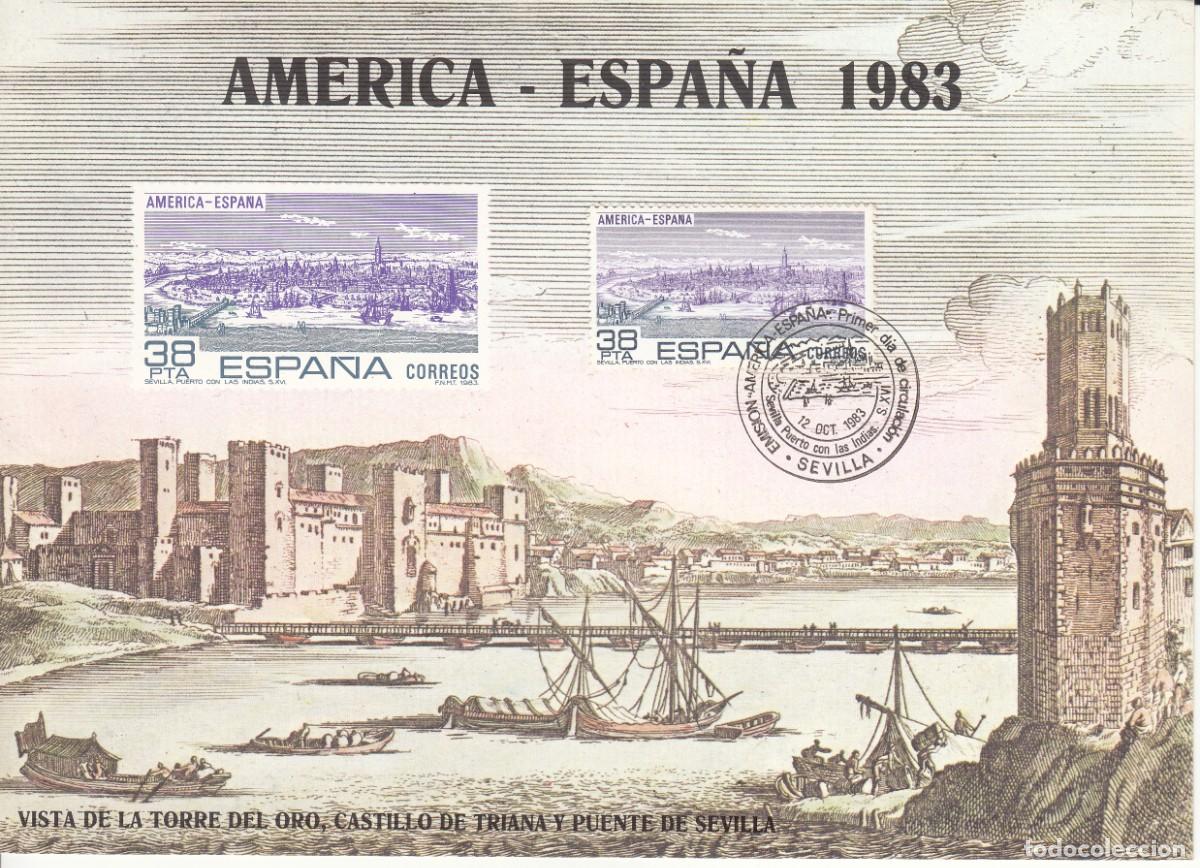 Sellos: HOJA 1983 SEVILLA: AMERICA - ESPA&Ntilde;A