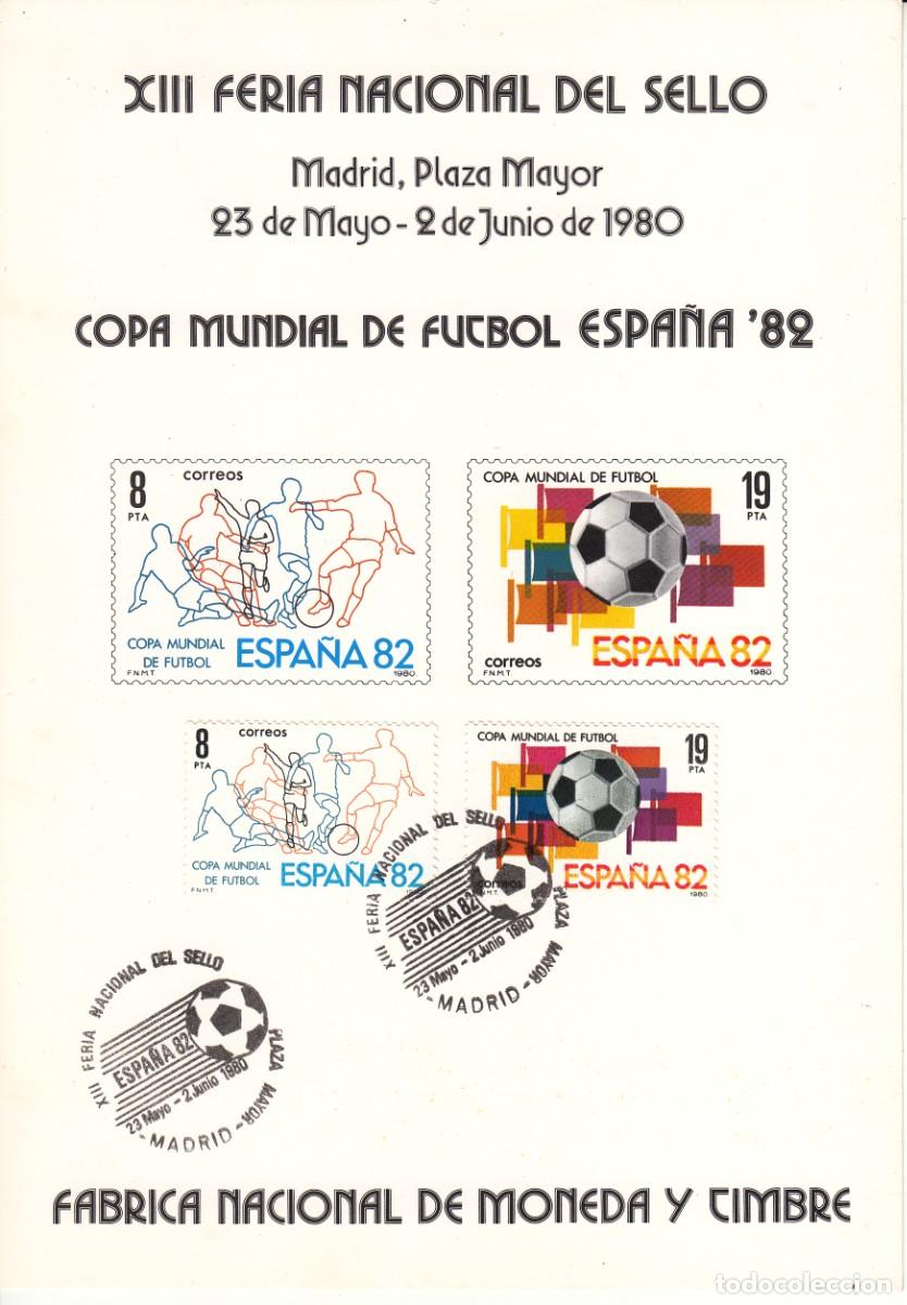 Sellos: HOJA 1980 MADRID: XIII FERIA NACIONAL SELLO - COPA MUNDIAL FUTBOL ESPA&Ntilde;A 82