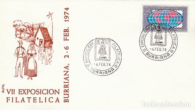 Sellos: A&Ntilde;O 1974, BURRIANA (CASTELLON), EXPOSICION FILATELICA, SOBRE DE ALFIL