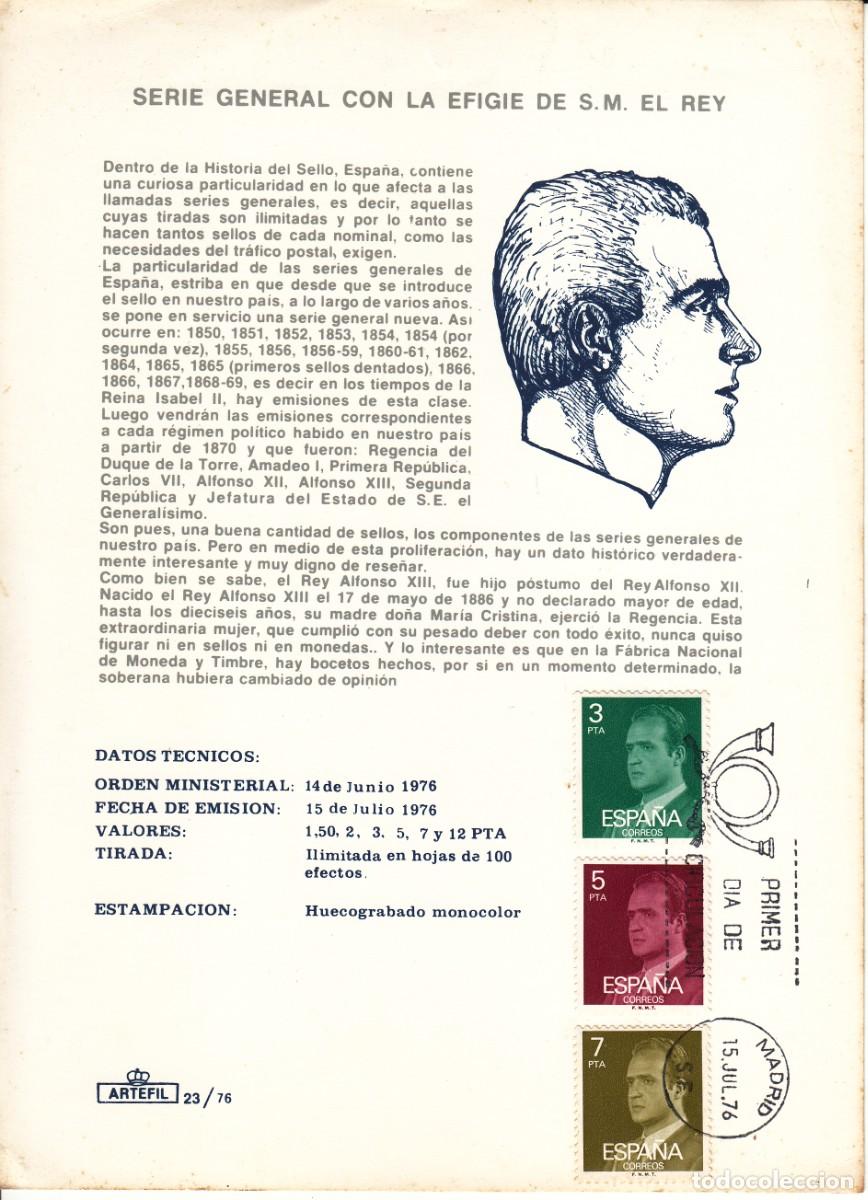 Sellos: HOJA 1976 MADRID: SERIE GENERAL EGIGIE S.M. EL REY