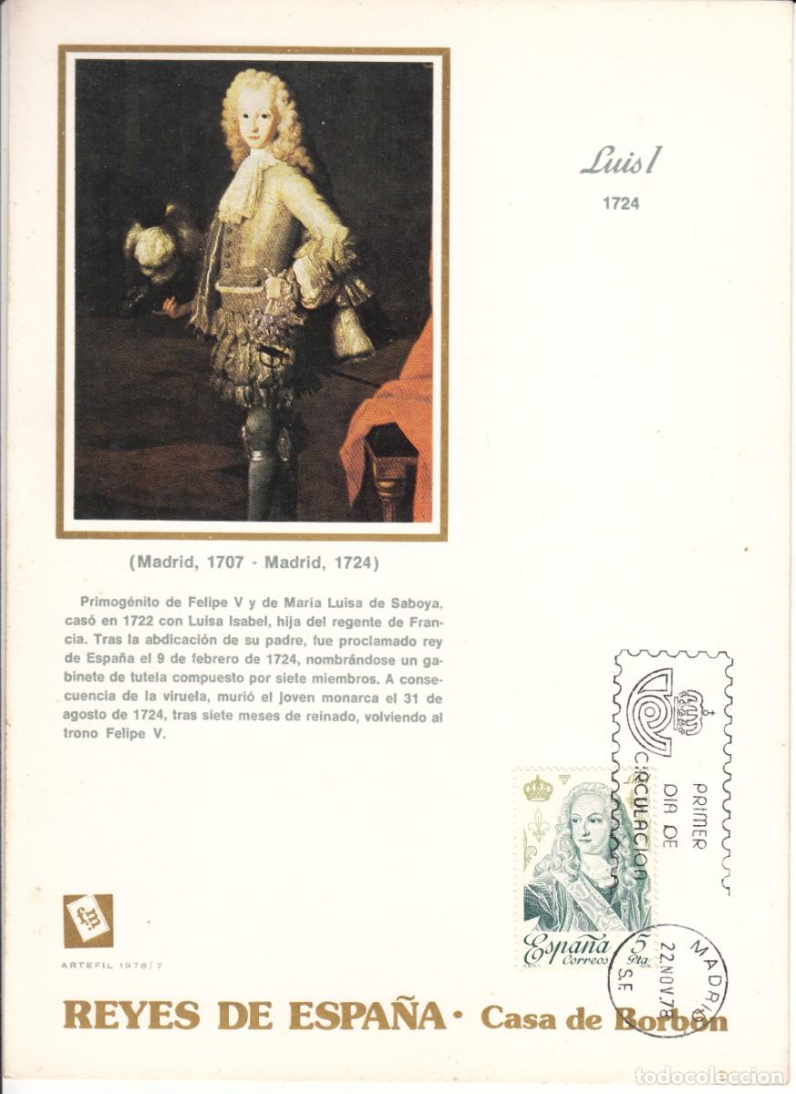Sellos: HOJA 1978 MADRID: REYES DE ESPA&Ntilde;A - CASA DE BORBON / LUIS I