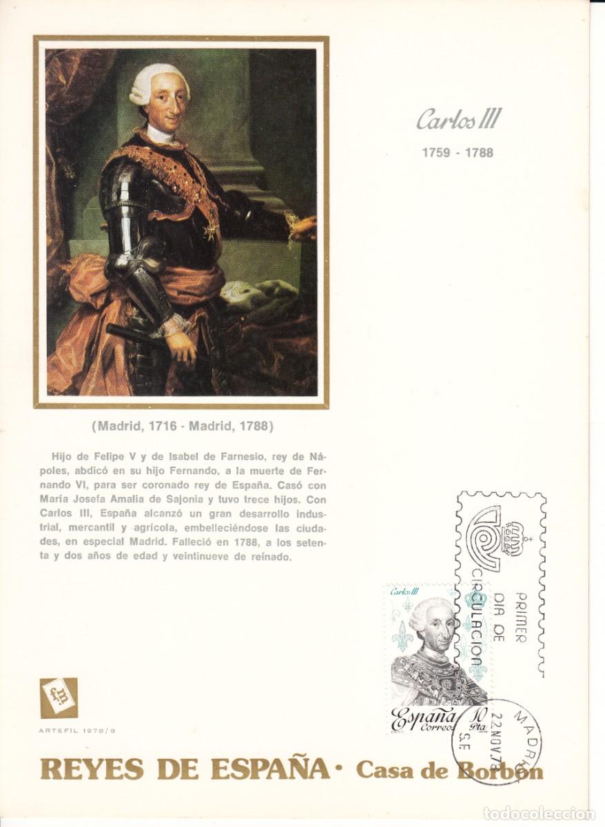 Sellos: HOJA 1978 MADRID: REYES DE ESPA&Ntilde;A - CASA DE BORBON / CARLOS III