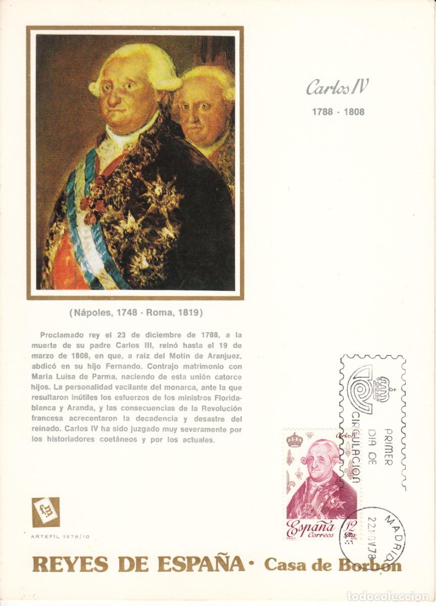 Sellos: HOJA 1978 MADRID: REYES DE ESPA&Ntilde;A - CASA DE BORBON / CARLOS IV