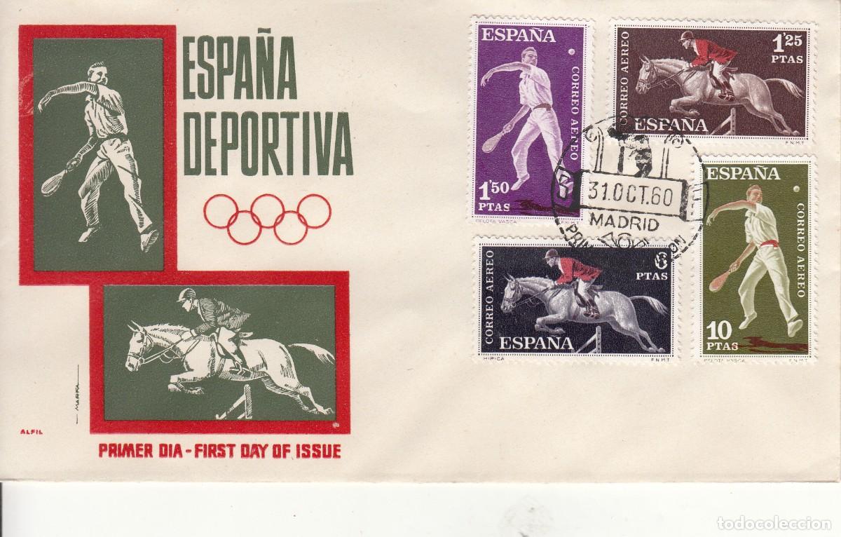Sellos: SOBRE 1960 MADRID. ESPA&Ntilde;A DEPORTIVA