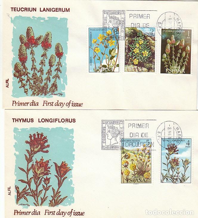 Sellos: EDIFIL 2220/4, FLORA HISPANICA, PRIMER DIA 8-11-1974, EN DOS SOBRES DE ALFIL