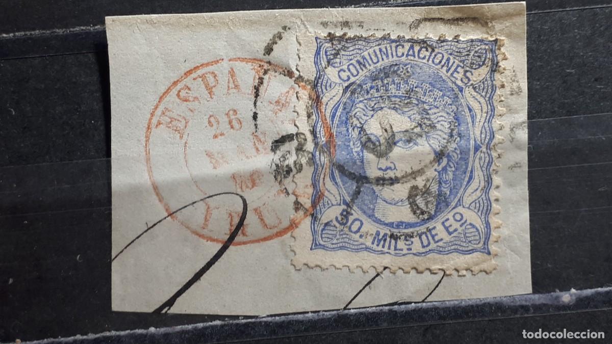 Sellos: ESPA&Ntilde;A. A&Ntilde;O 1870. &deg;. Matasellos Rueda de carreta de Ir&uacute;n . Edifil 107