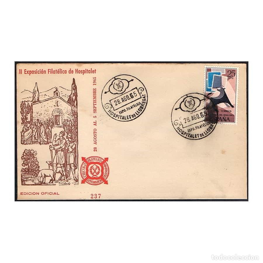 Briefmarken: Espa&ntilde;a 1965 [FDC] II Exposici&oacute;n Filat&eacute;lica de Hospitalet. Rojo (N)